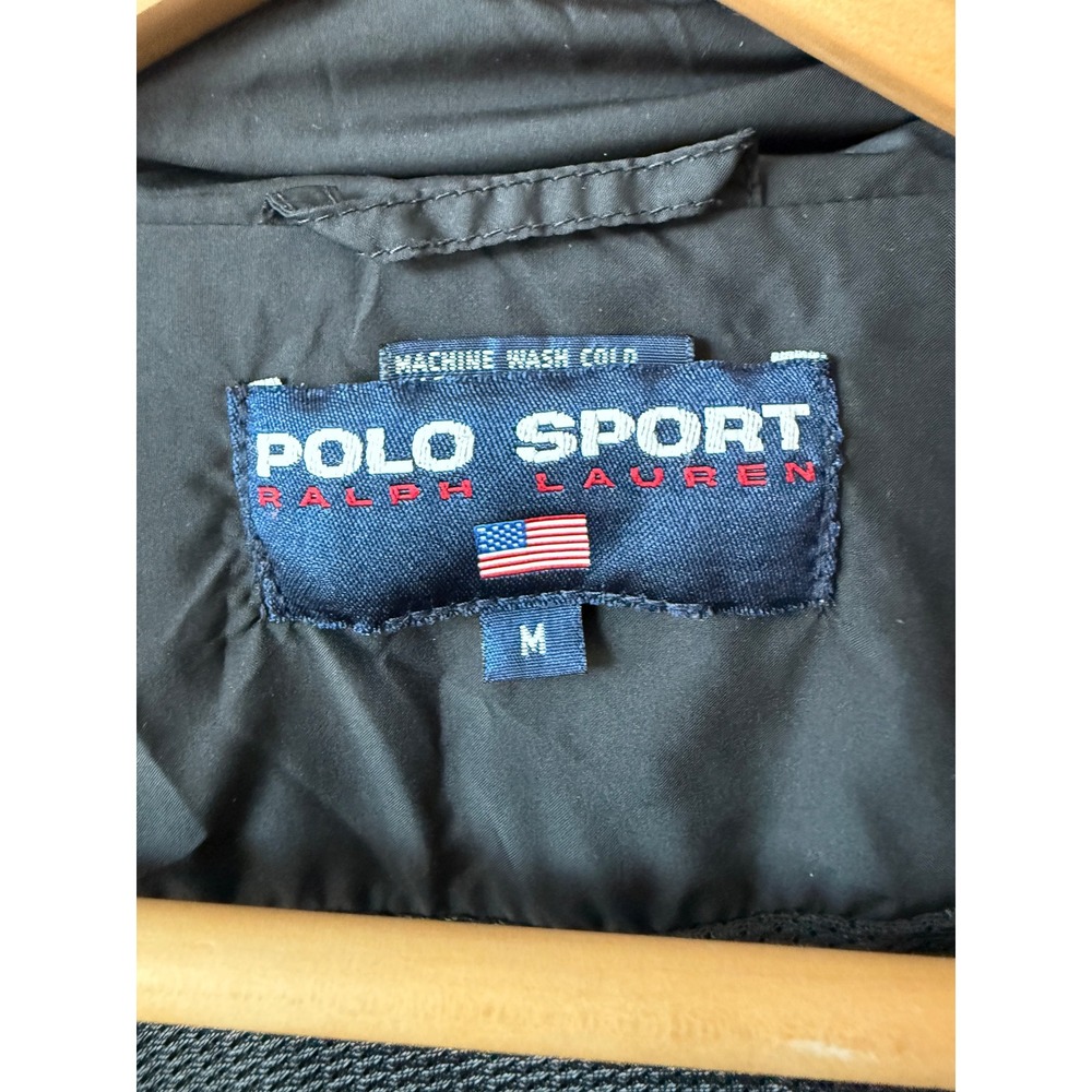Polo Sport Ralph Lauren Vintage Black Windbreaker Jacket Hooded Womens Medium - Picture 7 of 8